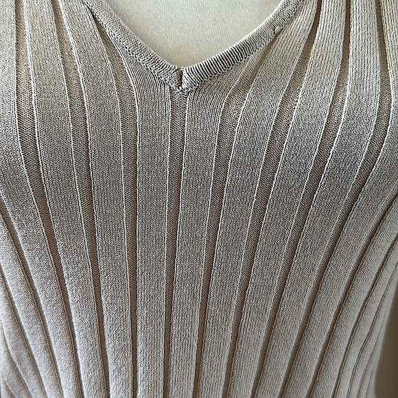 NWT Pebble Gray Ribbed Crop Polo Sweater - Picture 4 of 6